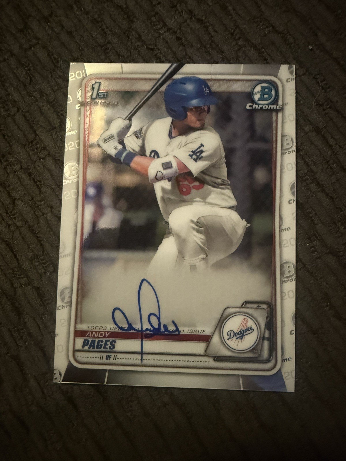 2020 Bowman - Chrome Prospects Autographs Andy Pages 1st Bowman On Card
