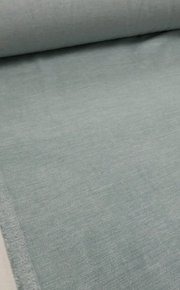 DUCK EGG Velvet Chenille Upholstery Cushion Fabric - GRACELAND - 3.75 metres - Image 2 of 4