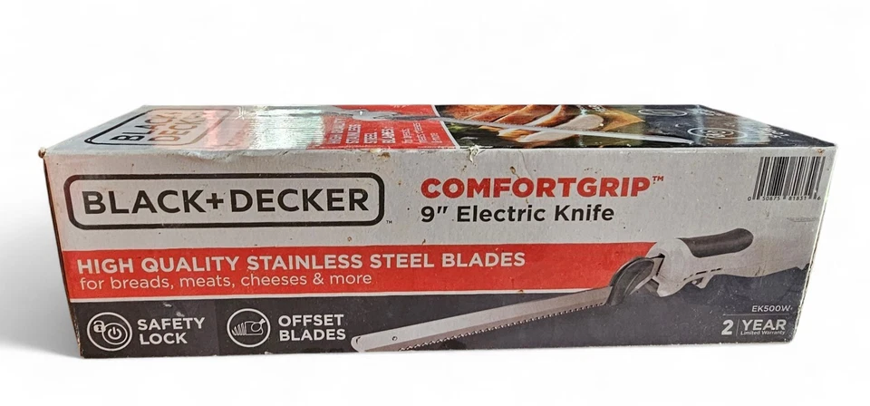 Cuchillo de talla eléctrico BLACK+DECKER 9” Comfort Grip agarre cómodo blanco Foto 3 de 4
