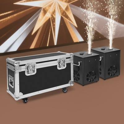 2x Cold Spark Machine Mit Flightcase Sparkular Funkenmaschine DMX DJ Party Show