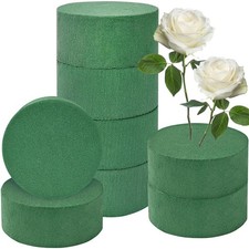 8 PCS Round Floral Foam,Green Wet Dry Flower Foam,Florist Plant Foam Block fo...