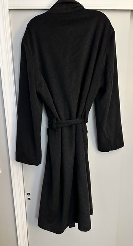 Frette Wool Blend Charcoal Bathrobe Belted Shawl Collar - Large - Small Tear - Bild 4 von 16