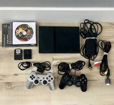 Sony PlayStation 2 PS2 Slim SCPH-75001 Console System Bundle - Tested Works