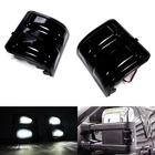 2x Black Smoked Side Mirror White LED Signal Light For F250 F350 F450 SD 2008-16