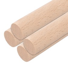 Wooden Dowel Rods, 28mm 1 1/8 x 8 Inch Round Wooden Rod for DIY,Pack of 4