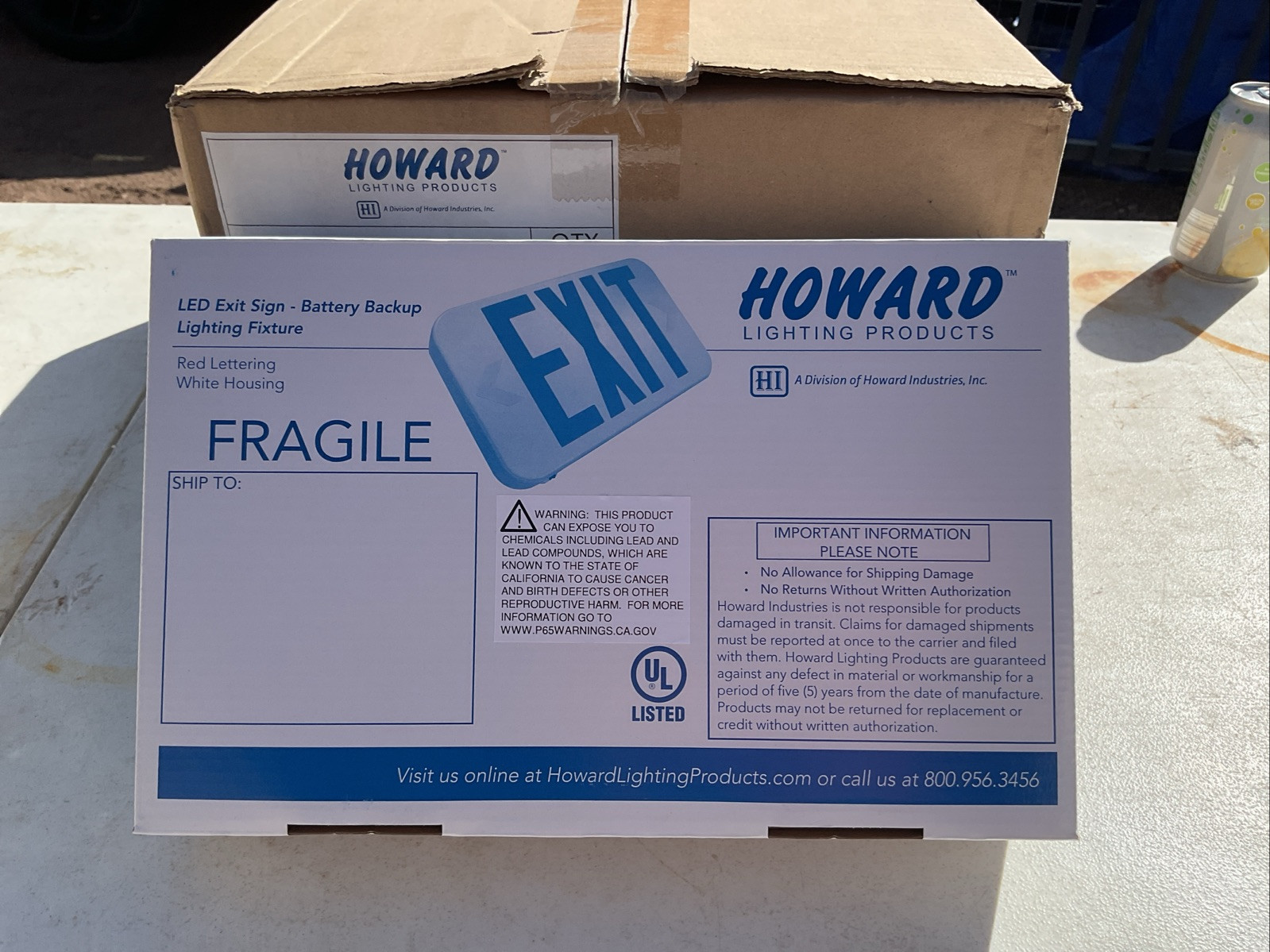 BLOWOUT Lot Of 6 New LED Exit Light HOWARD LIGHTING HLO301B2RW / HLO301B2RW