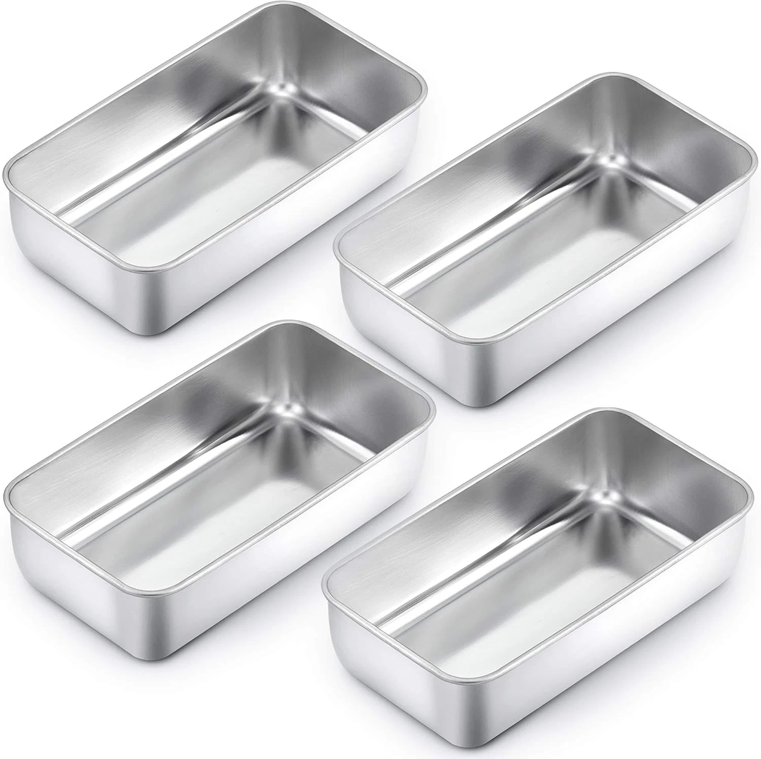 9¼" × 5" Stainless Steel Loaf Pan for Baking Bread and Meatloaf - Set of 4
Opens in a new window or