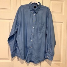 Arrow Wrinkle Free Cotton Button Down Long Sleeve Blue Shirts - XL 17 - 17...
