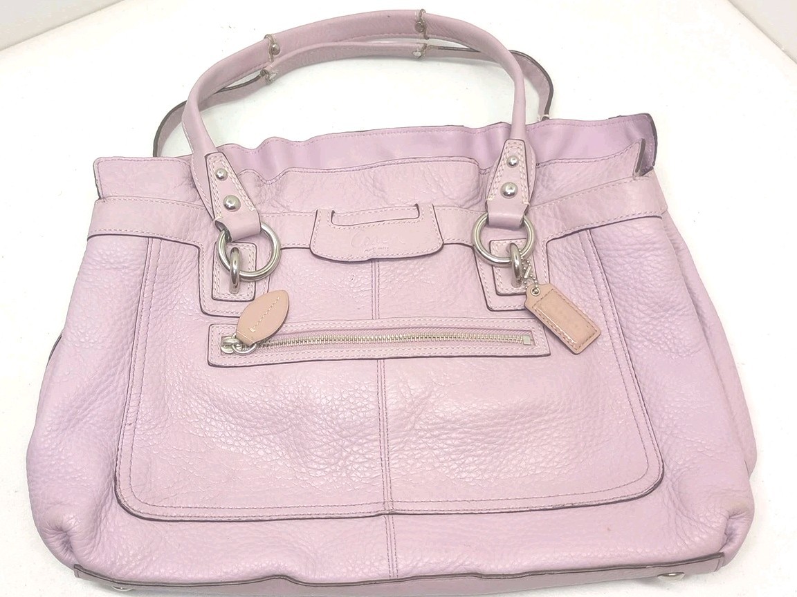 COACH Purple Lilac Pebbled Leather Penelope Shopper Shoulder Bag Style 14682