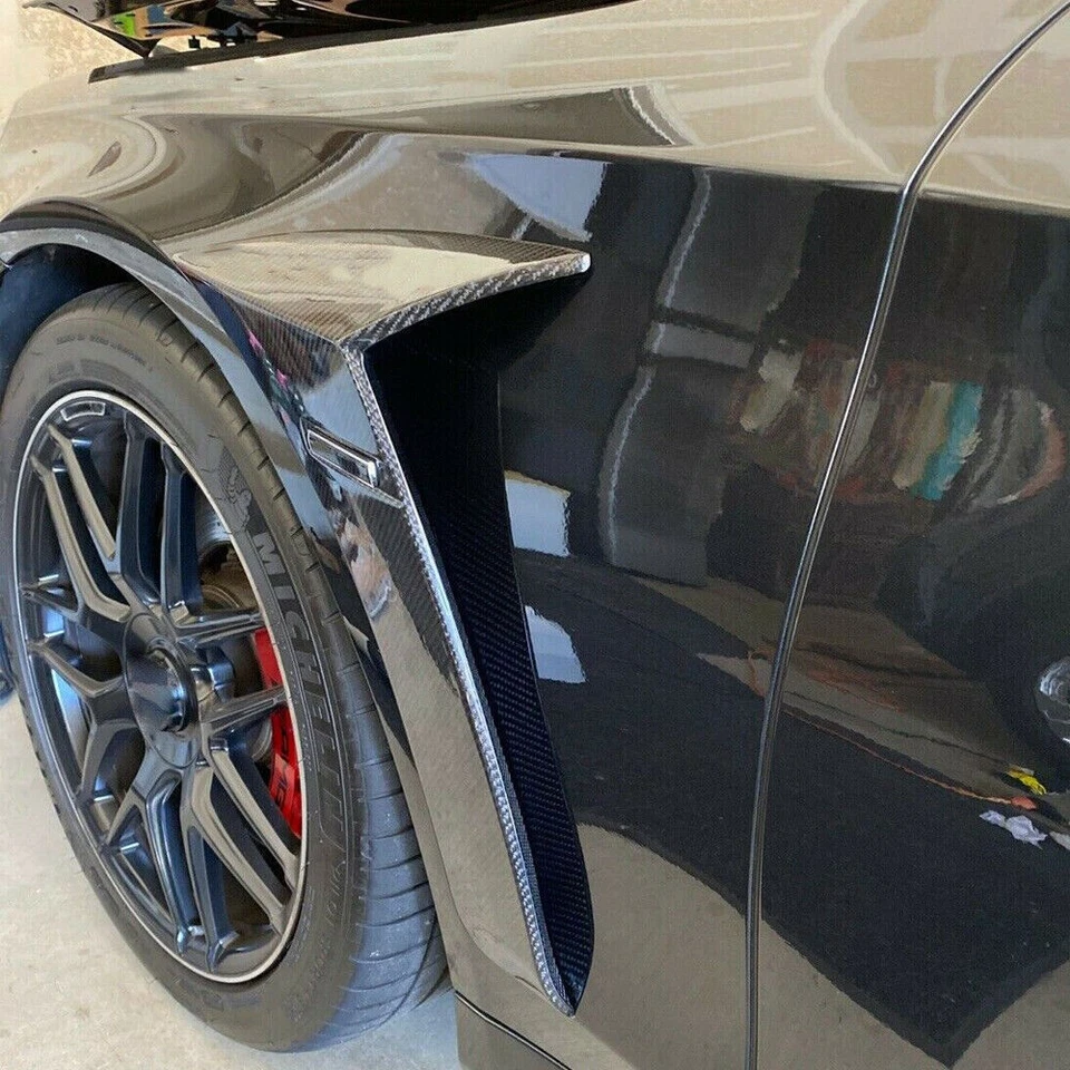 100% Carbon Fiber Side Air Vent Fender Fins for Mercedes  W222 S63 S65 AMG 14-20 - Изображение 4 из 4