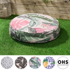 OHS Large Outdoor Cushion Round Decor Garden Water Resistant Filled