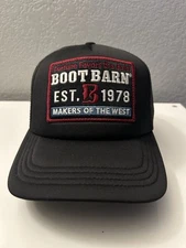 Boot Barn Trucker Hat OSFM Adjustable Black EST.1978 Design Ships Free
