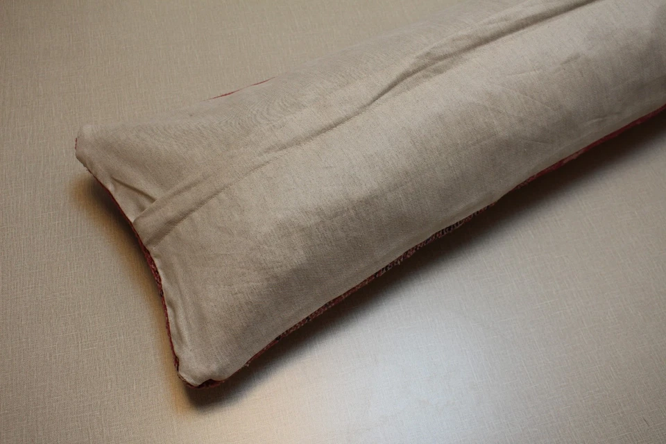 Beige and Blue Colors Vintage Turkish Pillow Case, 12x48 inc Vintage Lumbar Pill - Image 3 of 4