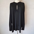 Vintage Gianni Versace Made in Italy Black Jersey Henley Top Long Sleeve Sz.50