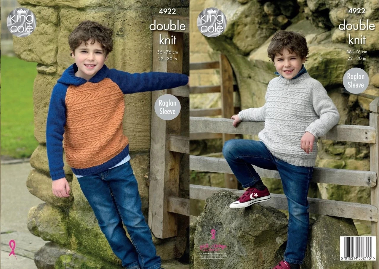 King Cole DK Knitting Pattern - 4922 Children's Sweaters 22-30""