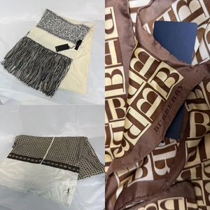 Lot de grandes écharpes GUCCI Yves Saint Laurent Burberry neuves avec étiquettes lot mixte