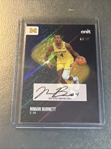 2026 ONIT Michigan Wolverines AUTOGRAPH Basketball card NIMARI BURNETT 64/85