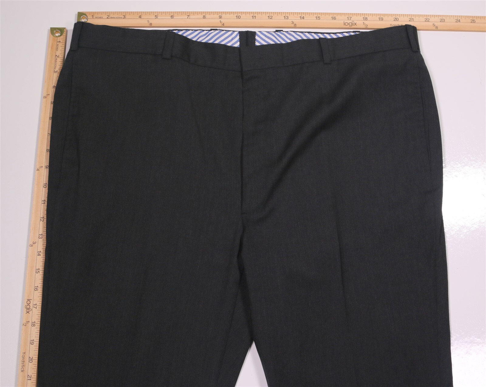 Edgar Pomeroy Custom Tailored Gray Flat Front Woo… - image 4