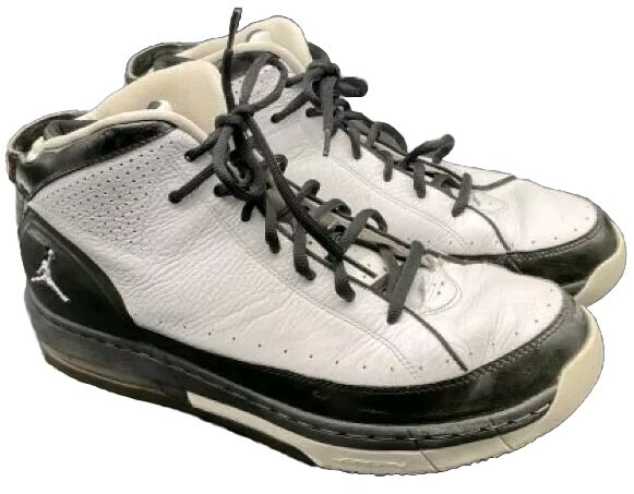 395627-108 Nike Air Jordan Flight School Mens Size 13 Black Silver Shoe