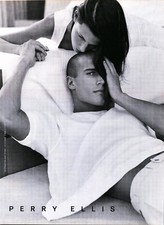 1999 PRINT AD - PERRY ELLIS CLOTHING FASHION AD - INTIMATE COUPLE PERRY ELLIS AD
