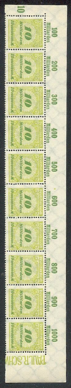 Dr-Infla 328 Por A Plate A Voller Or Streifen** Mnh Postfrisch 200++Eur (39329)