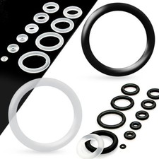 20 pcs Black Rubber Band Replacement Loose O Rings Ear Plug Gauge Taper Jewelry