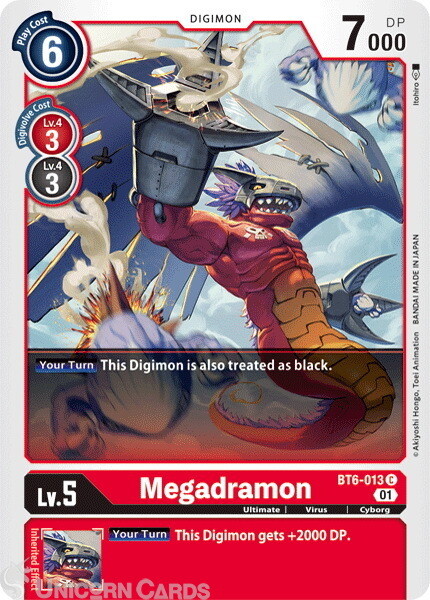 BT6-013 Megadramon Common Mint Digimon Card