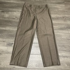 St. John Career Dress Trouser Hi Rise Straight Leg Pant Brown Made In USA Sz 10