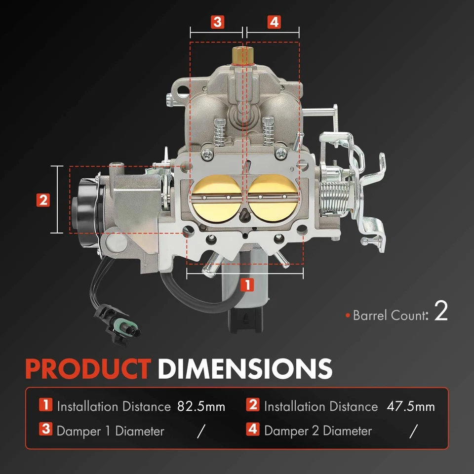 Nuevo carburador de 2 barriles para Jeep Wrangler CJ5 CJ7 J10 1982-1986 AMC 258 4,2 L Foto 3 de 4