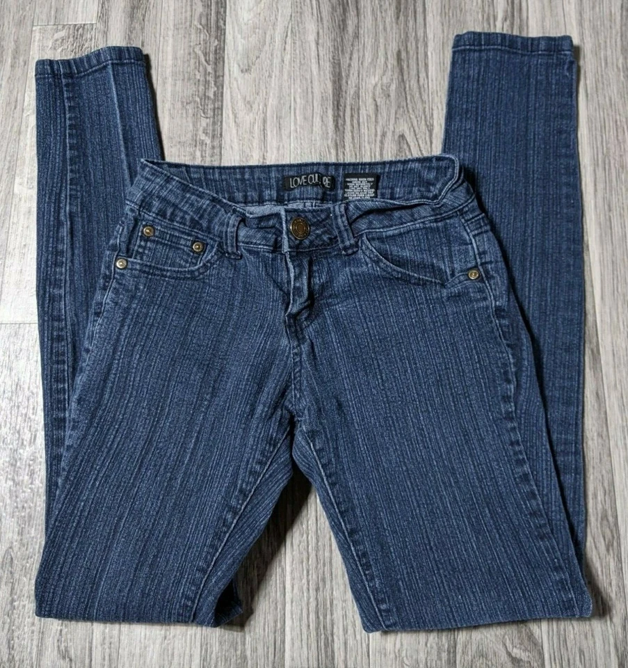 Pantalones de mezclilla azul ajustados Love Culture Juniors talla 3 Foto 3 de 4