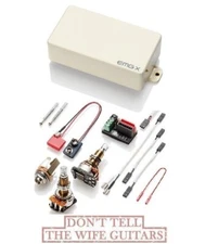 EMG 60X IVORY ACTIVE HUMBUCKER PICKUP 18.7mm THREADED LONG SHAFT POTS & WIRING