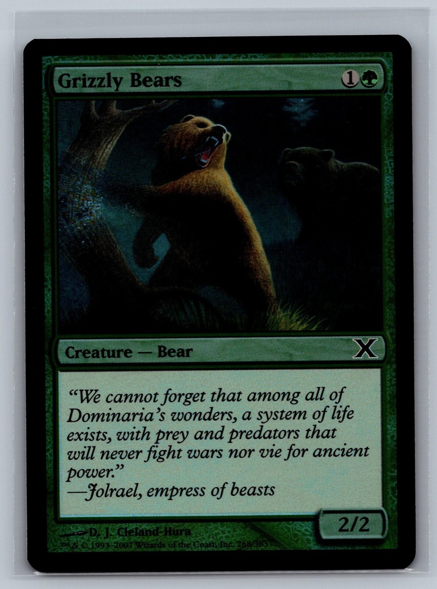 Magic The Gathering Tenth Edition Grizzly Bears #268/383 Foil MTG