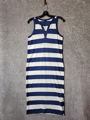 Gap Maxi Dress Womens L Sleeveless Navy Blue White Stripe | eBay