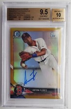2018 Bowman Chrome Gold Ref Antoni Flores Autograph 14/50 RC BGS 9.5 w/ 10 Auto