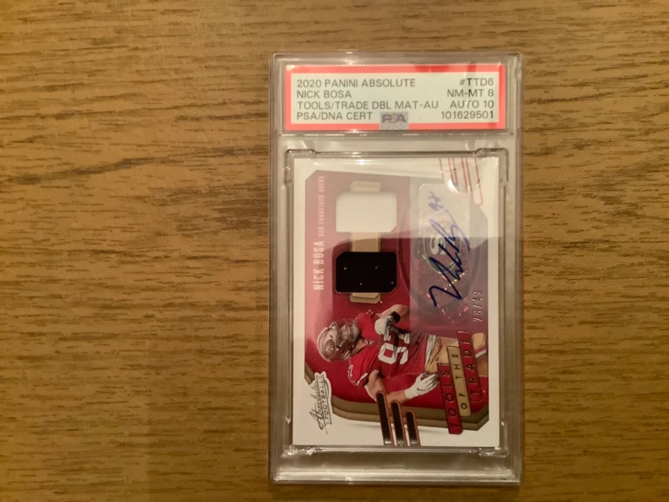 Nick Bosa Tools Of The Trade 2020 Double  Material Auto 28/49 PSA 10 - Image 2 of 4