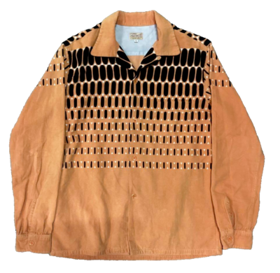 Rare Design】Style Eyes Elvis Dots Shirt Corduroy Mustard L 