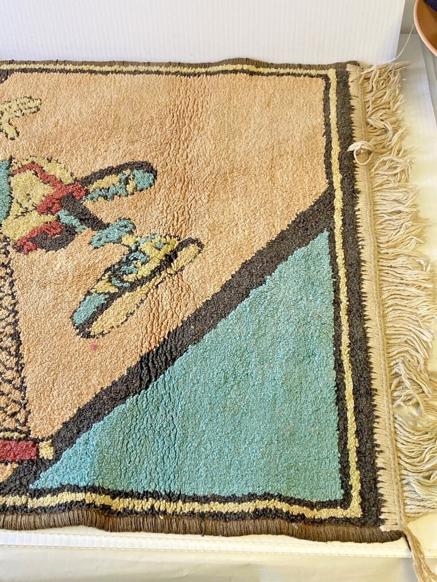 Vintage Disney Rug Featuring Micky & Minnie Mouse Playing Tennis