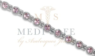 PREMIUM DAMEN MAGNET 3000G TITAN & FLIEDER SWAROVSKI KRISTALL ARMBAND/ARMREIF