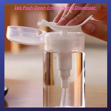 Push Down Empty Pump Dispenser for Nail Polish Remover Alcohol Clear Bottle