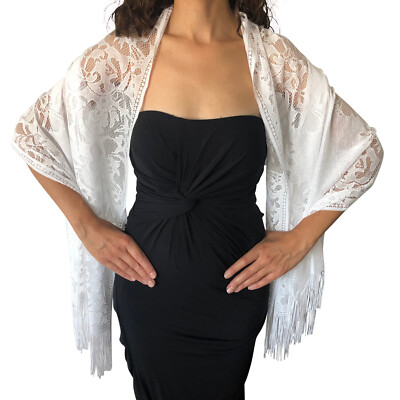 Central Chic Tüll Spitze Hochzeit Schal Halstuch Pashmina Party Abend Sommer Schal