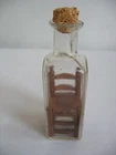 Miniature Handmade Chair In 1910’s Bottle Folk Art Whimsy Wooden chair & seat
