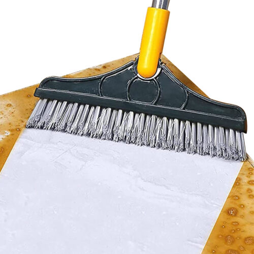Floor Scrub Brush 2 In 1 Tile Bathroom Wall Cleaning Long Handle Bristle Scraper
