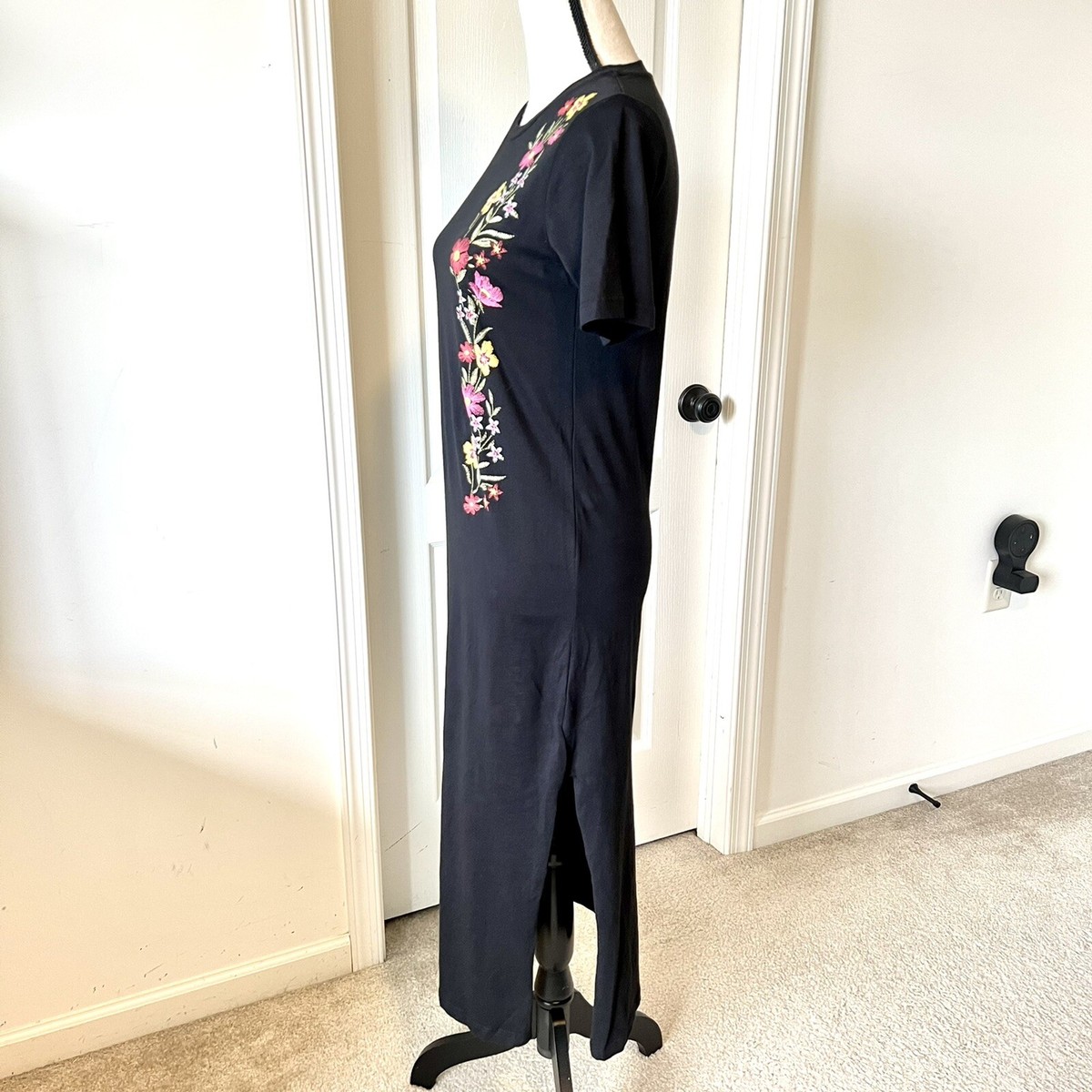 ASOS Embroidered Floral Knit Short Sleeve Cotton Blend Shirt DressSZ. 6 |  eBay
