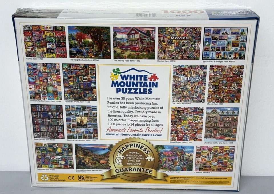 Rompecabezas White Mountain Autumn Cottage 1000 piezas piezas más grandes 24 x 30 ¡Nuevo! Foto 2 de 4