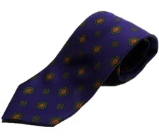 DRAKE'S London tie (21010-02)  fine pattern print Blue
