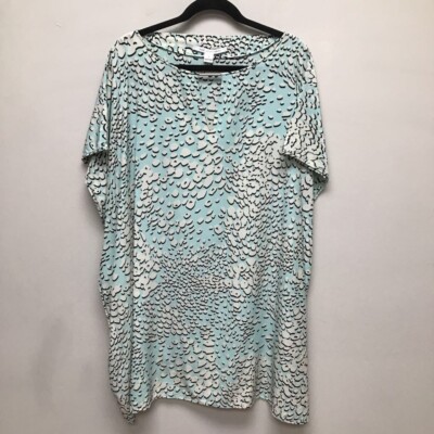 Diane Von Furstenberg Womens T Shirt Dress Blue Boat Neck Short Sleeve Flutter S