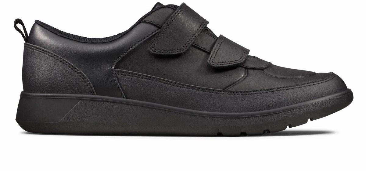 Clarks Scape Flare Youth Black Leather School Shoes Size 1 1 2 Eur
