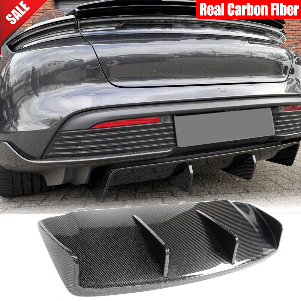 Fit For Porsche Taycan 2019-2024 Real Carbon Fiber Rear Bumper