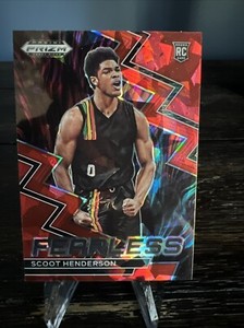 2023-24 Panini Prizm Draft Picks - Fearless Red Ice Prizm #3 Scoot Henderson...