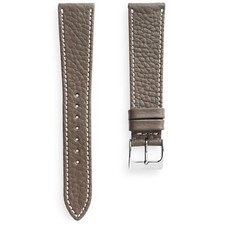 20mm Dark Gray Spanish Floater Calf Textured Leather Watch Band Strap